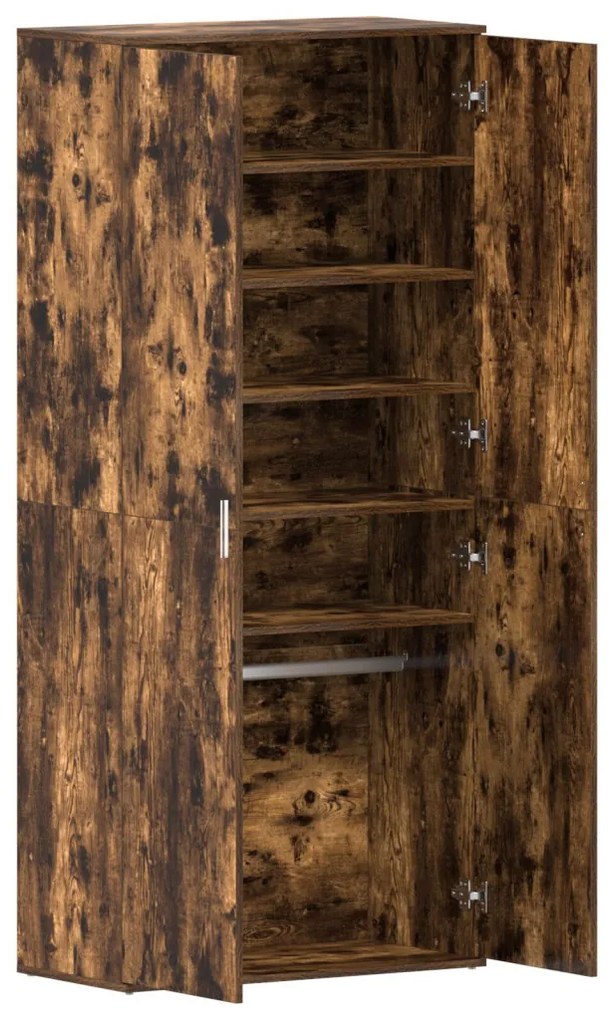 Cipőszekrény Füstölt Tölgy 80x39x180 cm Szerelt Fa