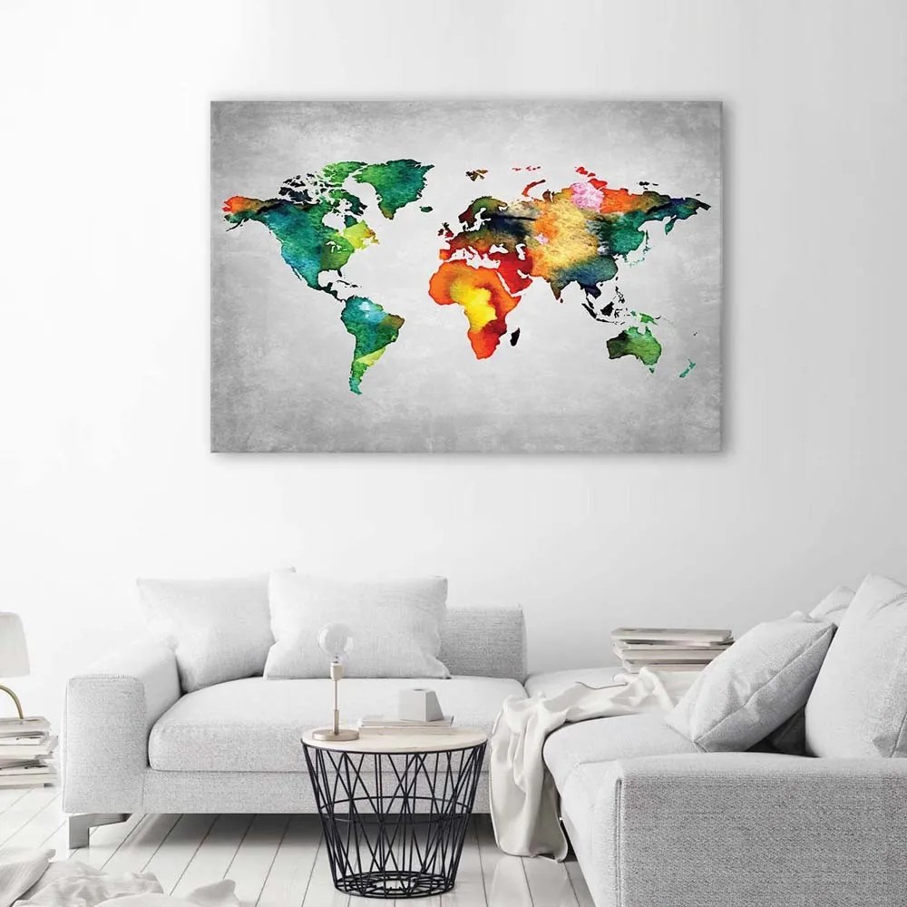 Gario Vászonkép Színes világtérVászonkép Betonon Méret: 60 x 40 cm
