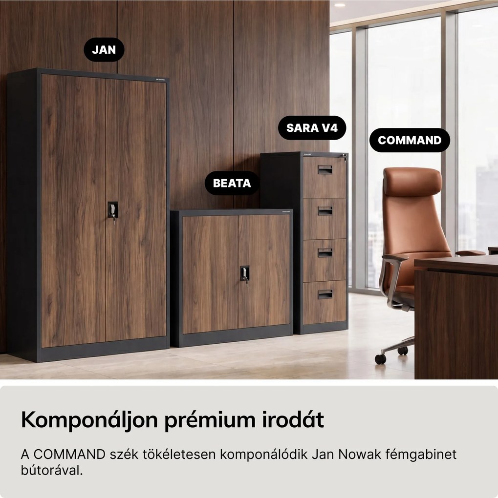 Bőr vezetői irodai szék barna COMMAND