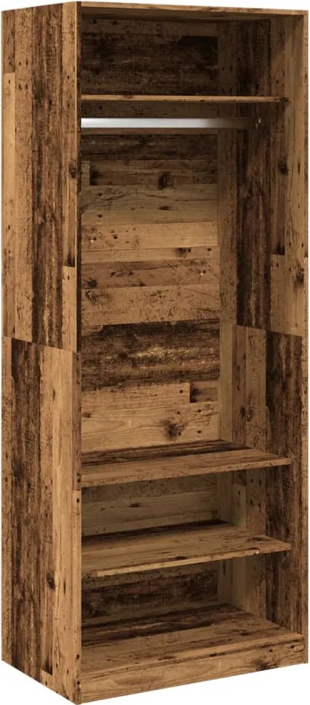 vidaXL antik fa színű szerelt fa ruhásszekrény 80 x 50 x 200 cm