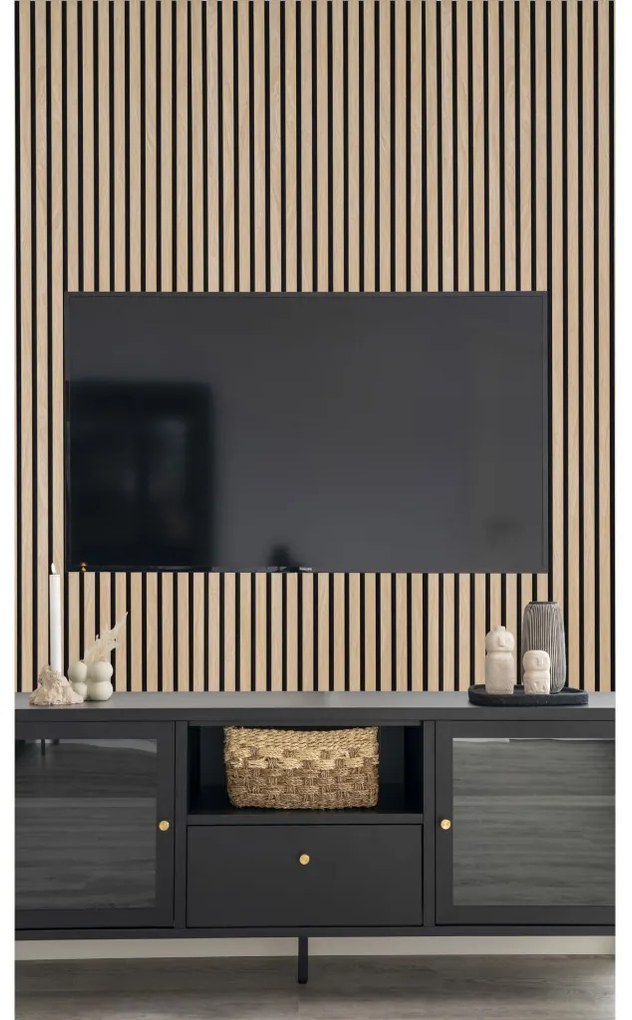 Akusztikus panel, fa furnér, natúr, tölgy hatású 240x60x2,2 cm