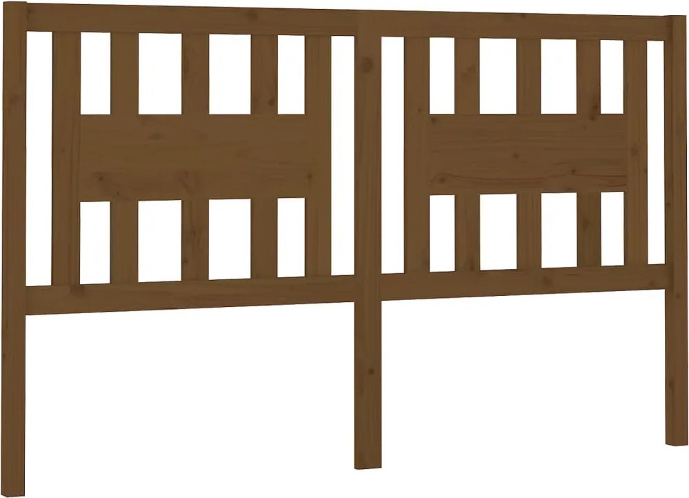 vidaXL mézbarna tömör fenyőfa fejtámla 206 x 4 x 100 cm
