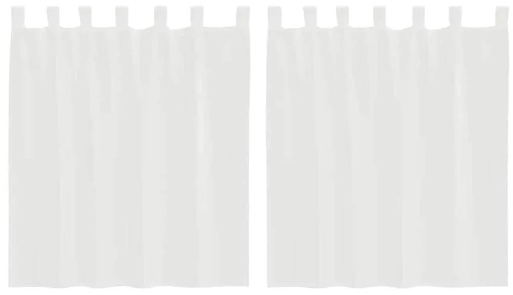 2 db fehér voile függönyök rúd zsebekkel