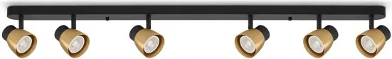 Brilagi - NUGGET spotlámpa 6xGU10/30W/230V fekete/arany