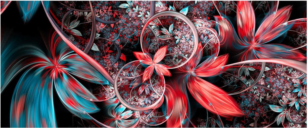 Absztrakt képek egzotikus virágok (120x50 cm)