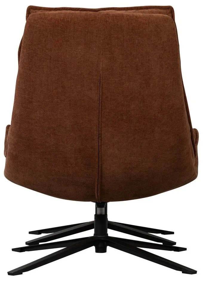 Barna forgó zsenília fotel lábtartóval Kube – WOOOD