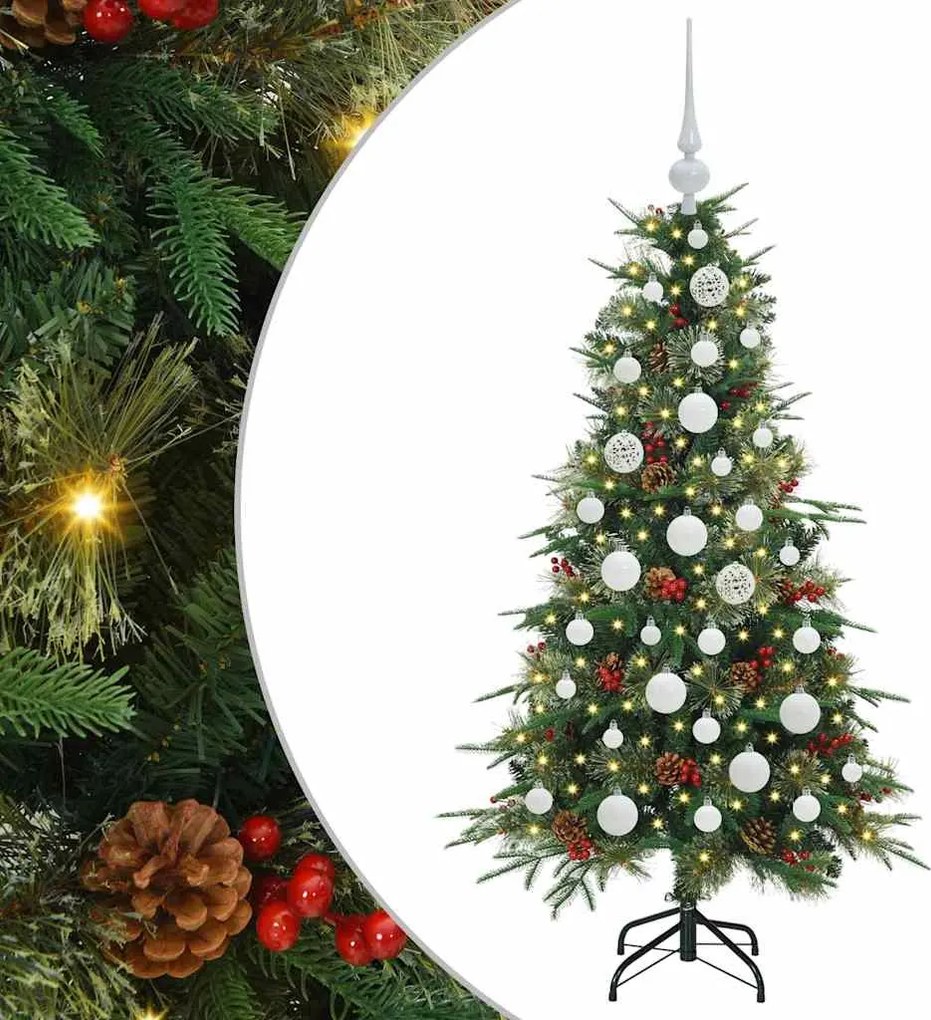 vidaXL Műanyag Hajtogatós Karácsonyfa állvánnyal Zöld 120 cm PE és PVC