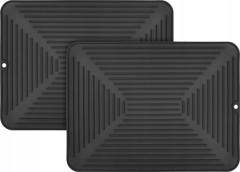 Szilikon Edényszárító Alátét Csepegtető Fekete 40x30cm