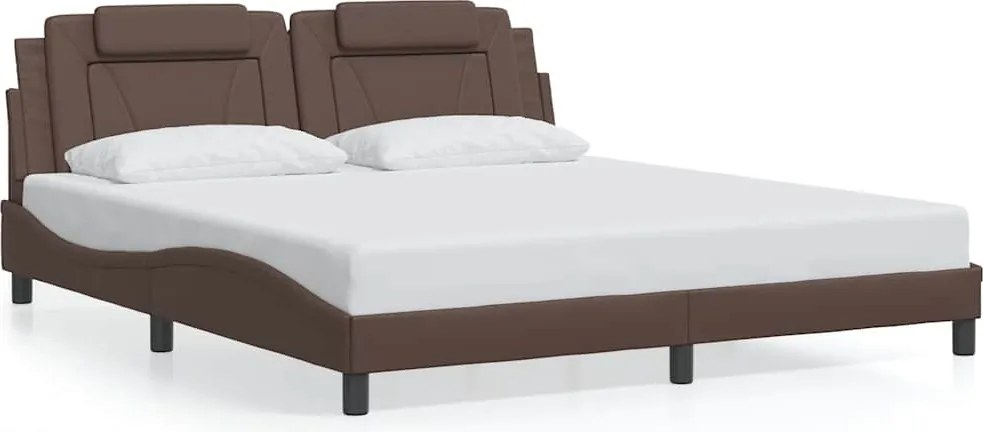 vidaXL barna műbőr ágykeret Viana matrac nélkül 180 x 200 cm