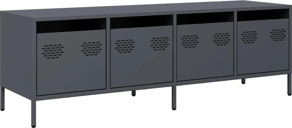 vidaXL antracit hidegen hengerelt acél TV-szekrény 135x39x43,5 cm
