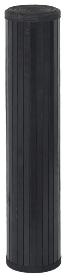 négyszögletű fekete bambusz szőnyeg 100 x 200 cm