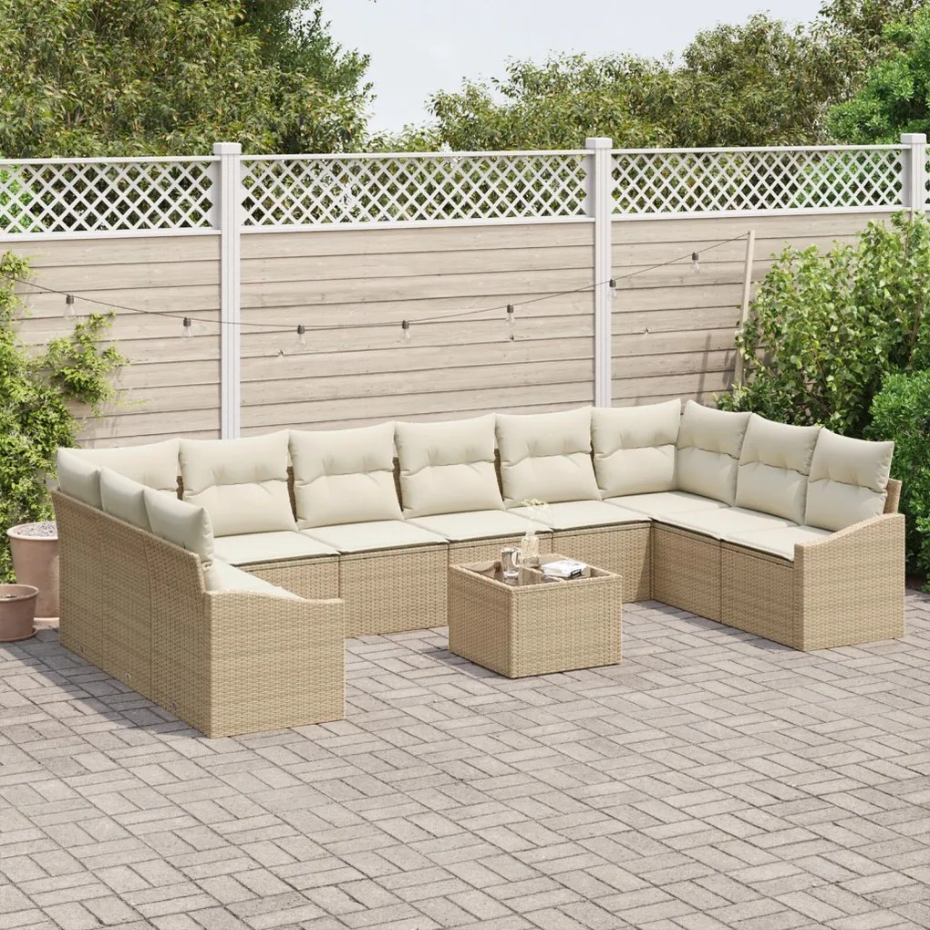 Kert étkező szett párnával tárolóval 11 pcs Beige és krém