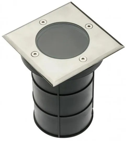 Lámpa Kerti lámpatest ALFA-K, négyzet, GU10 (max. 50W), IP67, AC220-240V, 50/60Hz, (13x11cm) inox