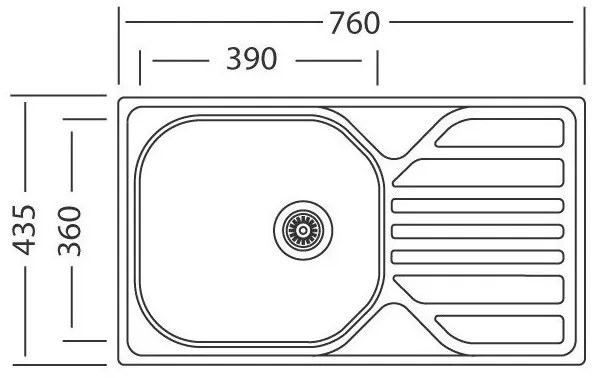 Mosogató Mosogatók Compact 760, matt rozsdamentes acél