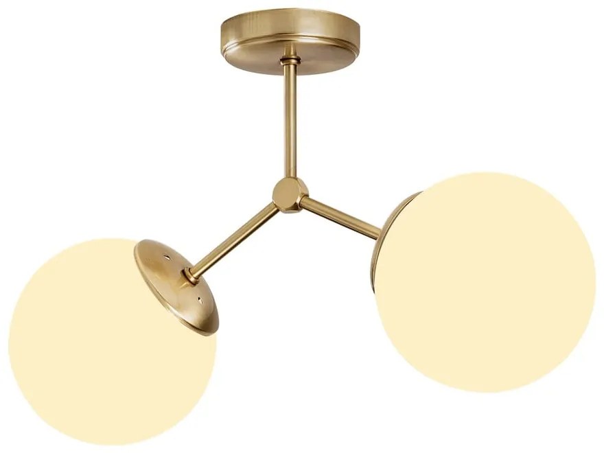 Fehér-sárgaréz színű mennyezeti lámpa üveg búrával 15x44 cm Damar – Opviq lights