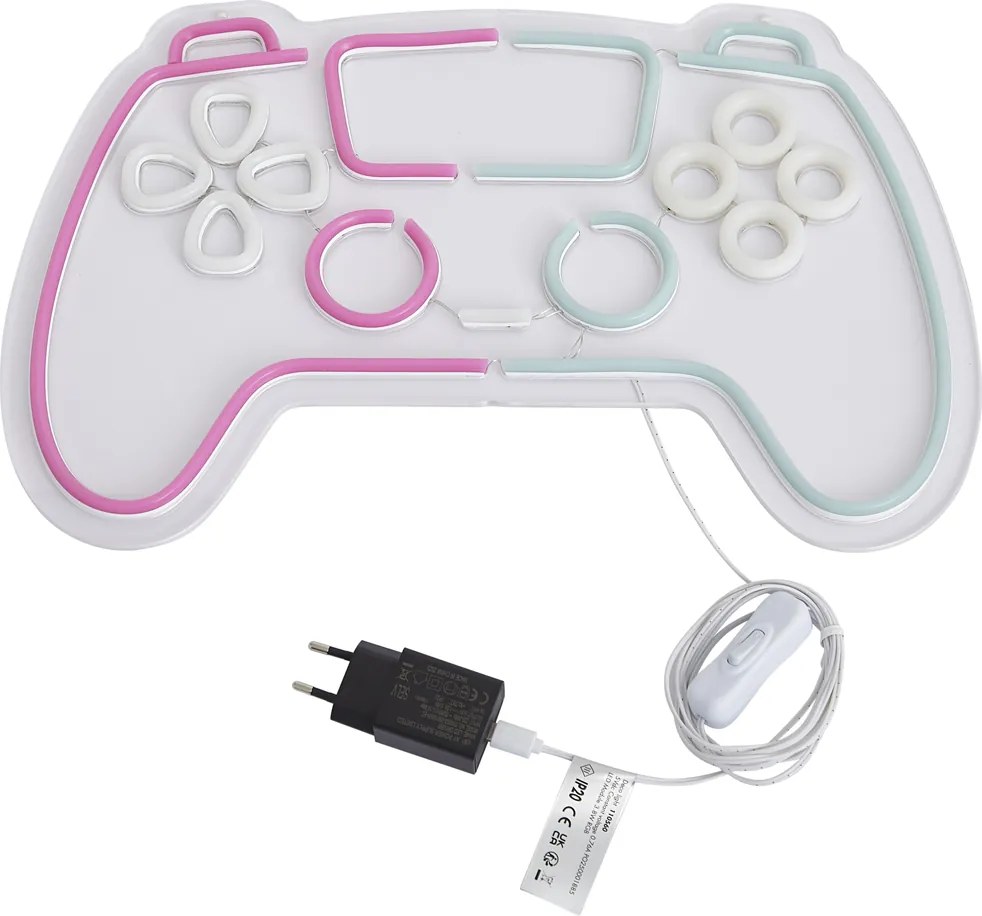 Neon fali lámpa rózsaszín kékkel LED-del - Controller