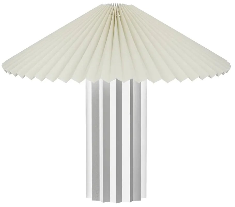 Fehér-ezüstszínű dimmelhető asztali lámpa textil búrával (magasság 36 cm) Taite – Blomus