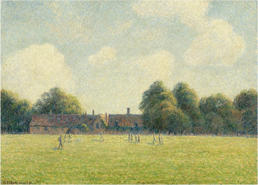 Üveg kép - Camille Pissarro, Hampton Court Green, reprodukciók (70x50 cm)