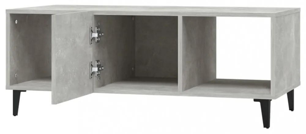 betonszürke szerelt fa dohányzóasztal 102 x 50 x 40 cm