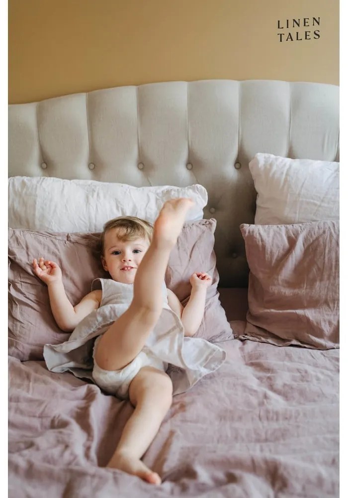 Rózsaszín-barna len lepedő 180x260 cm Ashes of Roses – Linen Tales