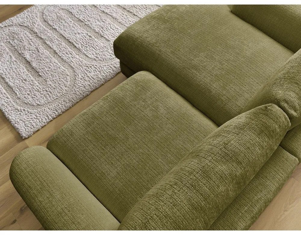 Khaki zsenília sarokkanapé (bal oldali-heverő résszel) Leonore – Bobochic Paris