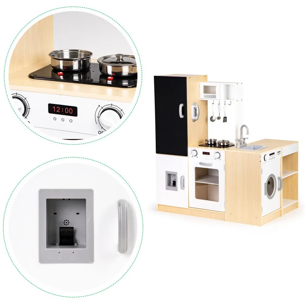 XXL fa gyerekkonyha led világítással