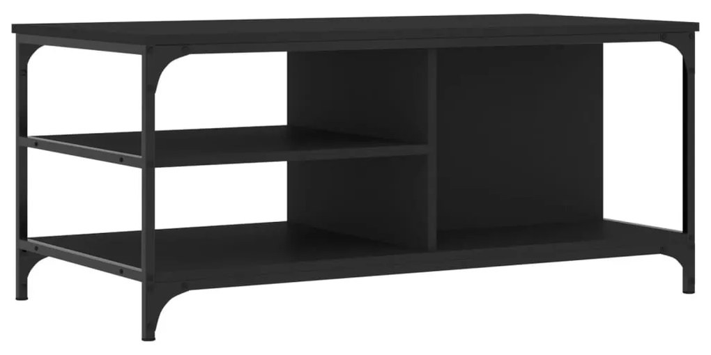Fekete szerelt fa dohányzóasztal 100 x 50 x 45 cm