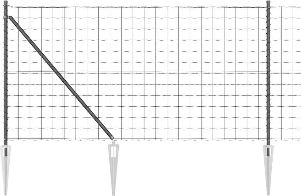 vidaXL Kerítés oszlopokkal Szürke 1 x 10 m Acél