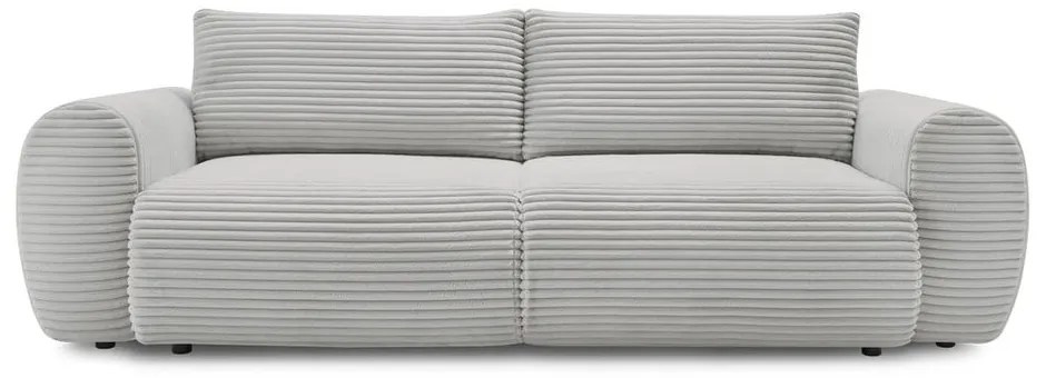 Világosszürke kordbársony kinyitható kanapé 257 cm Lucien – Bobochic Paris