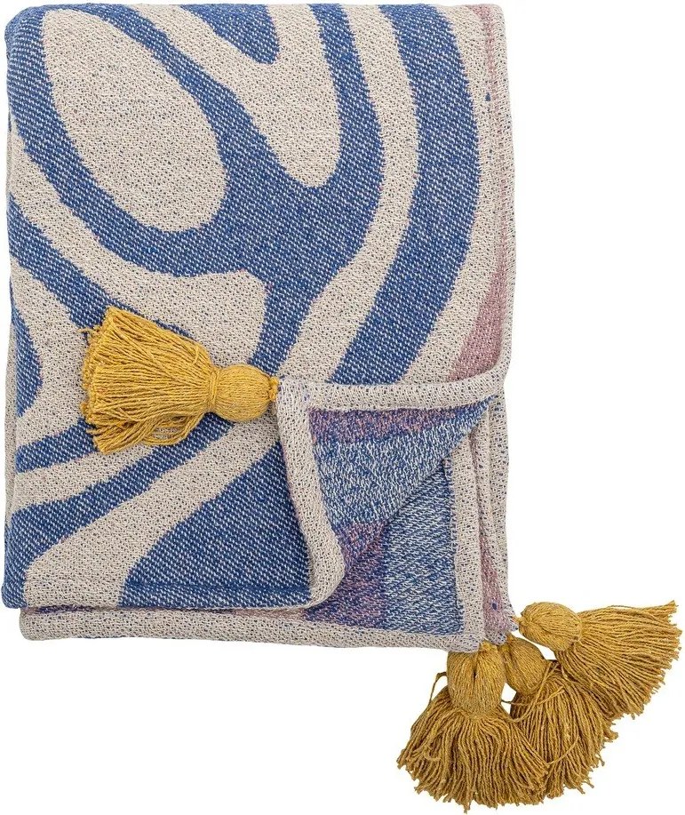 Kék pamutkeverék takaró 130x160 cm Arlie – Bloomingville