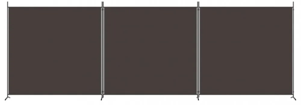 3 paneles barna szövet paraván 525x180 cm