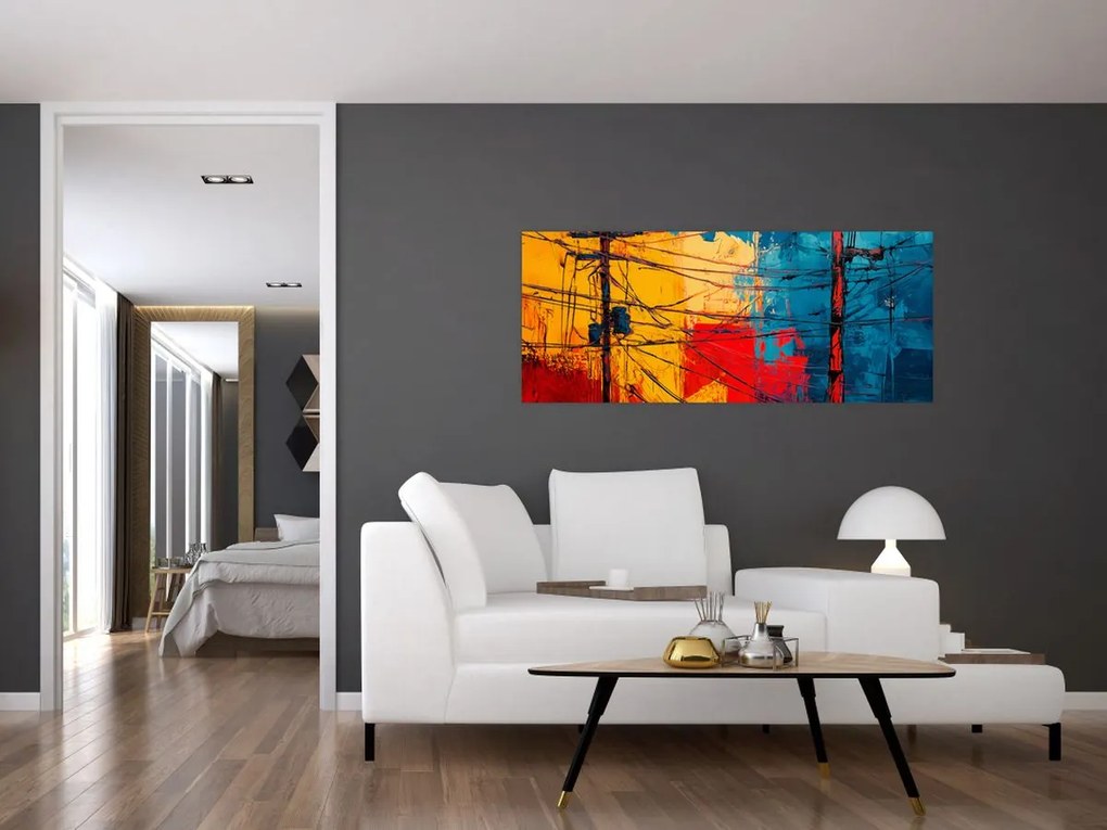 Kép - Absztrakt elektromos vezetékek (120x50 cm)