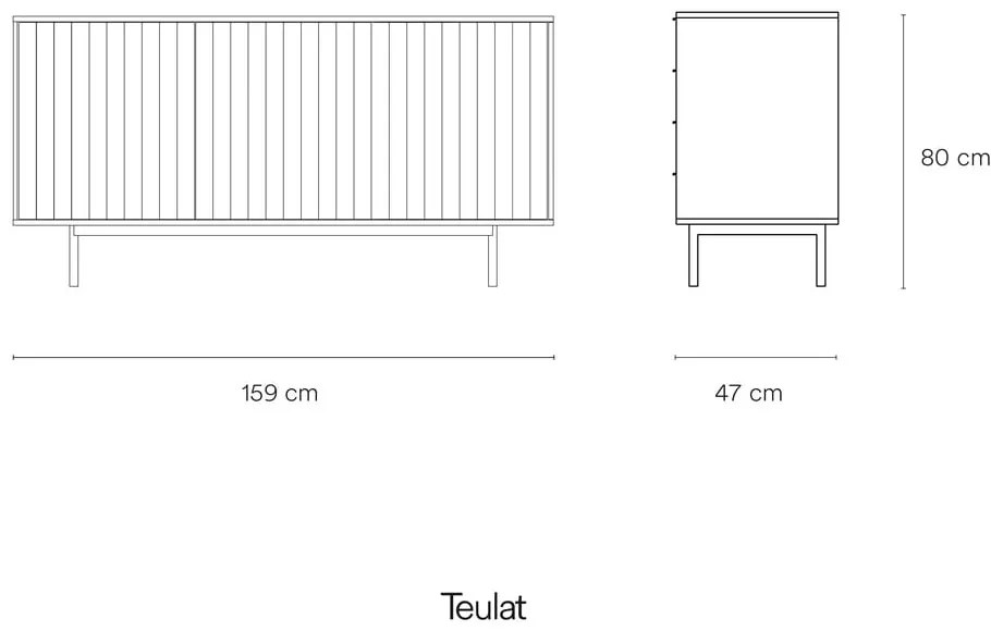 Fehér alacsony komód 159x80 cm Sierra – Teulat