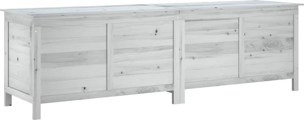 vidaXL fehér tömör fenyőfa kerti tárolóláda 198,5 x 50 x 56,5 cm