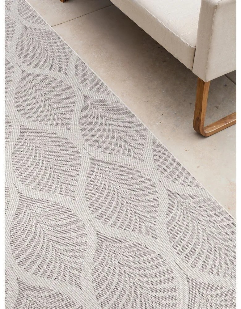 Szürke-elefántcsont színű kültéri-beltéri futószőnyeg 80x250 cm Duet Liora – NORTHRUGS