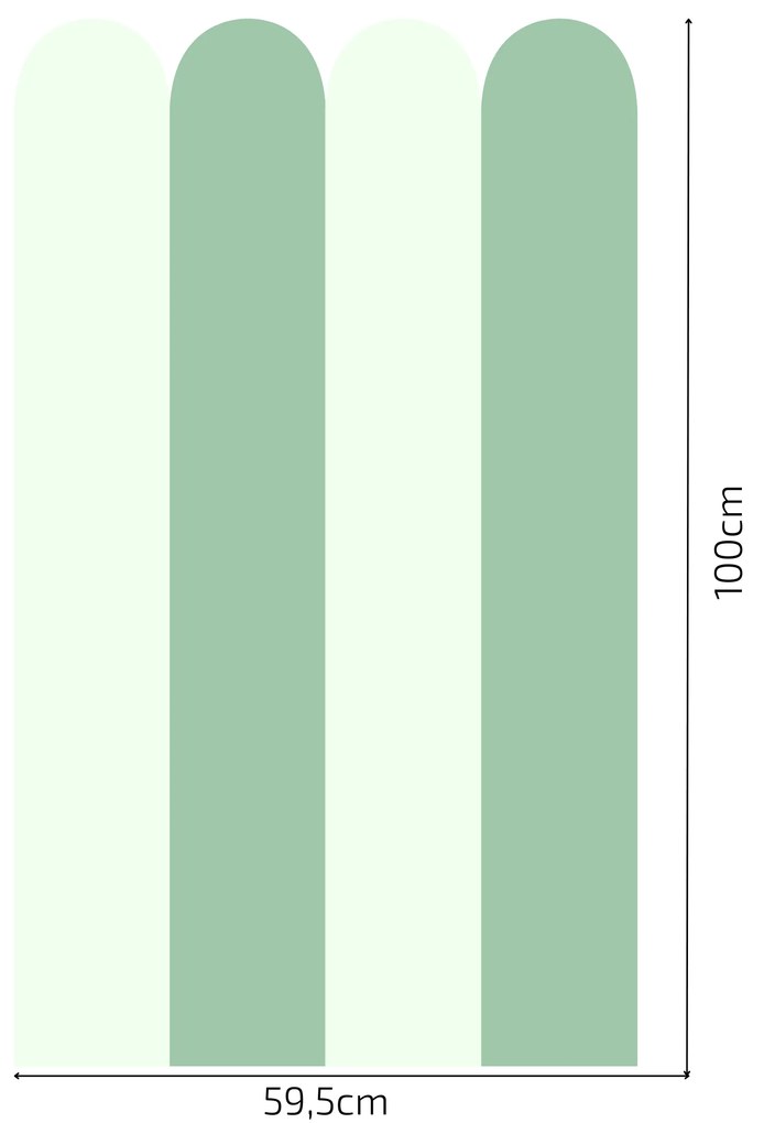 PIPPER. Textil öntapadó tapéta - Boltív - Menta színű Méret: 100cm, Szín: Sápadt