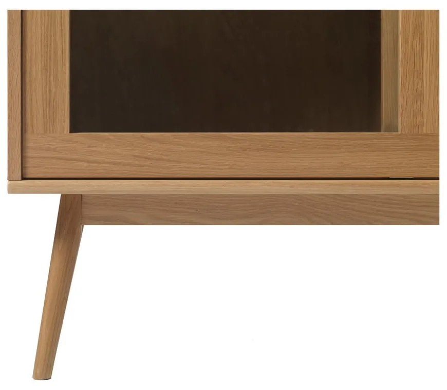 Natúr színű tálalószekrény tolóajtóval, tölgyfa dekorral 110x160 cm Barrali – Unique Furniture