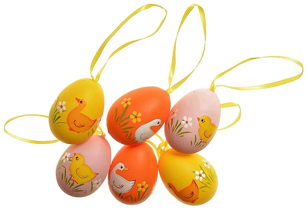 Felakasztható tojás készlet, 5 cm, 6 db-os