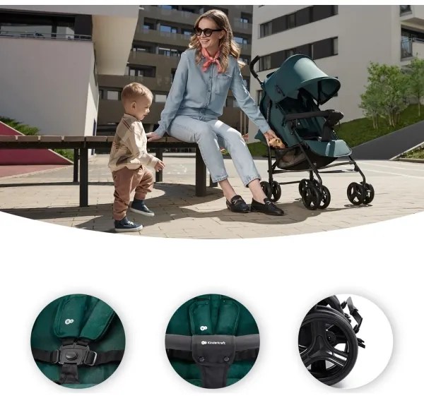 KINDERKRAFT - Babakocsi TIK Green erdő