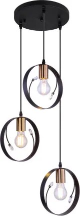 Globo 15346-3 Függeszték fém fekete. Ø:392, H:1500, exkl. 3xE27 60W 230V