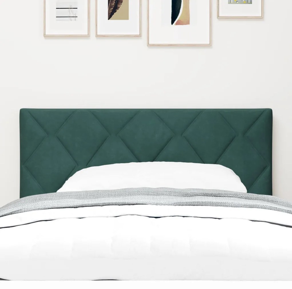 Fejtámla Gyémánt Blokk Design Sötét Zöld 90 cm Bársony