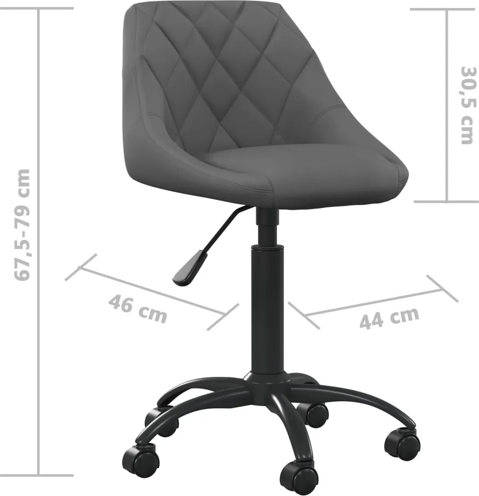 vidaXL sötétszürke bársony irodaszék