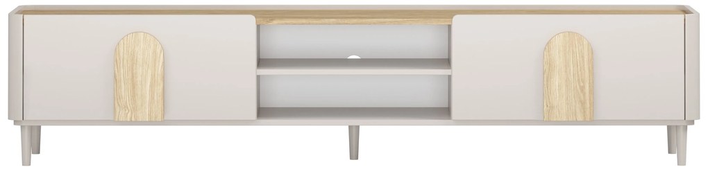 Amilio RTV szekrény 220 cm - kasmír / olajozott tölgy / világos tölgy fogantyú