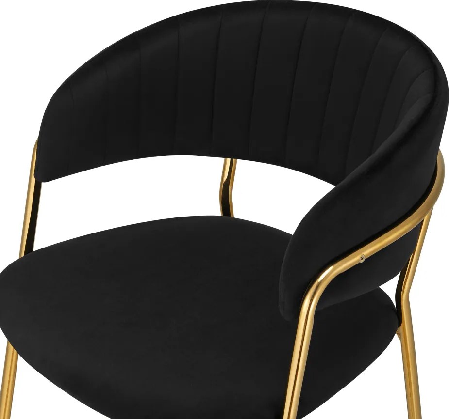 Design bárszék, fekete Velvet szövet/gold króm arany, DASMIN TYP 2