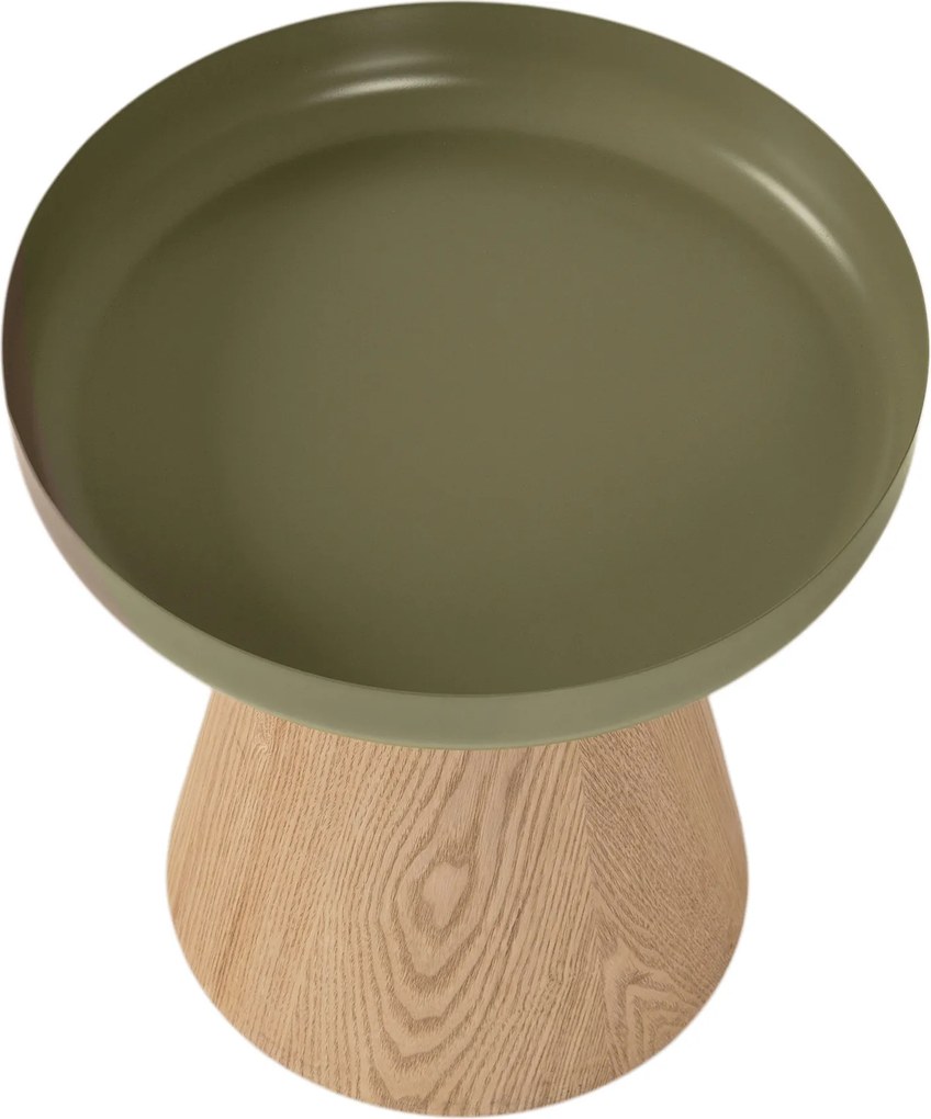 Tresel kerek dohányzóasztal 40 cm nappaliba - natúr / zöld