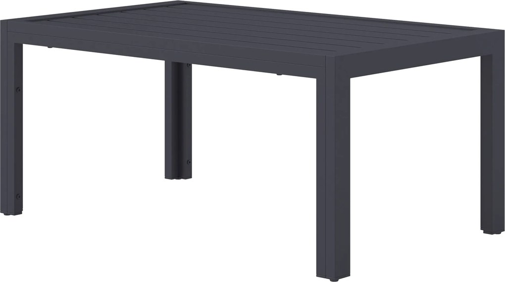 Outsunny négyszögletes acél erkélyi dohányzóasztal – időjárásálló kültéri/terasz dohányzóasztal, 101,5 × 61 × 46 cm, szürke | Aosom