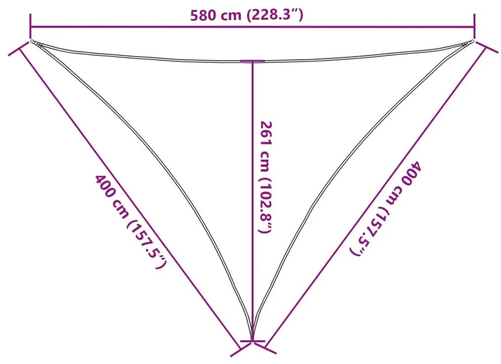 tópszínű HDPE napvitorla 160 g/m² 4 x 4 x 5,8 m