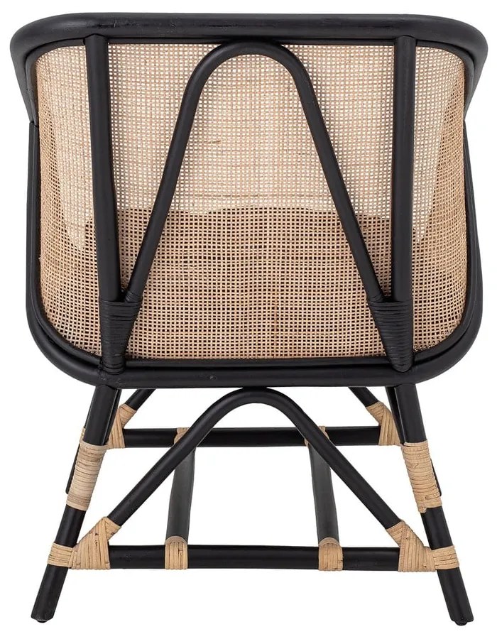 Fekete-bézs fotel szövött résszel Loue - Bloomingville
