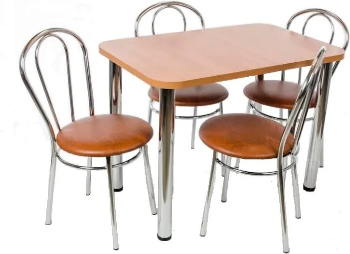 Nizza 4 személyes étkezőszett 120 x 70cm, Calvados 4 étkezőszékkel N