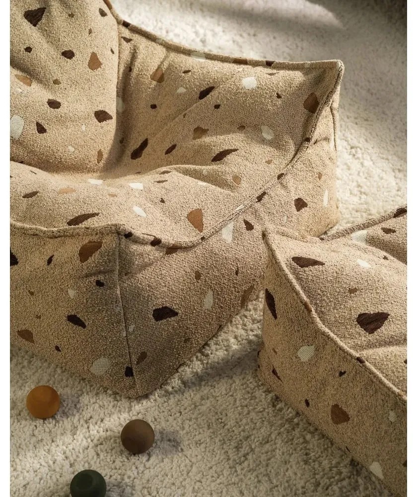 Világosbarna buklé-zsenília gyerek babzsákfotel Terrazzo Chair – Wigiwama